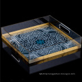 Arabic Style Custom Rectangular Clear Food Acrylic Serving Tray